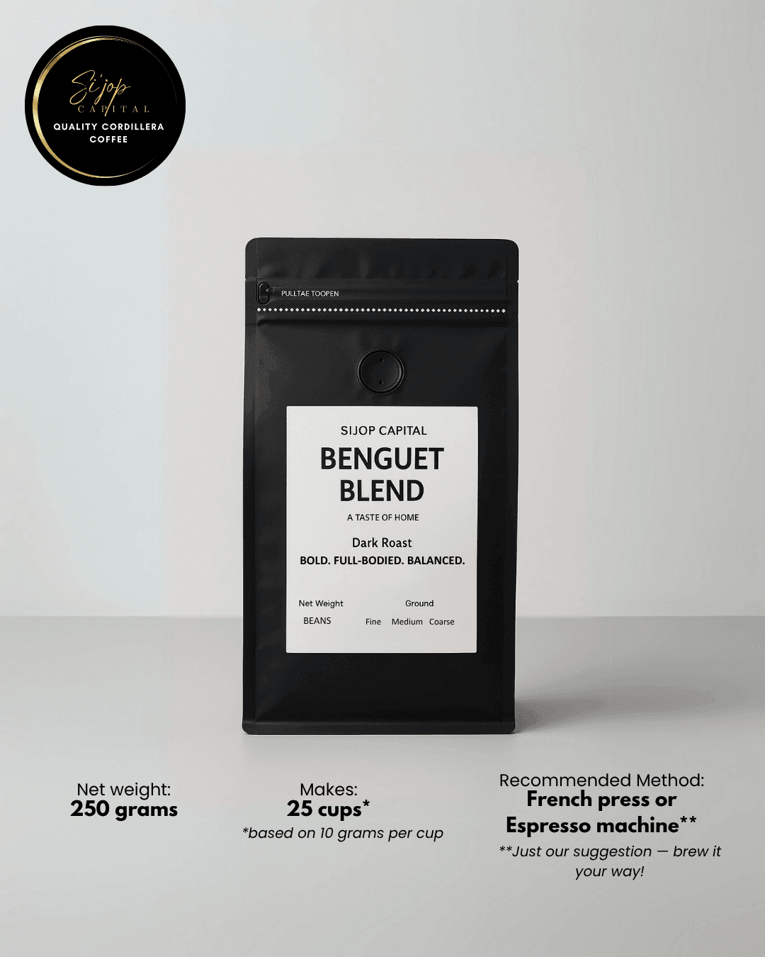 Benguet Blend 250 grams - Si'jop Capital Specialty Coffee
